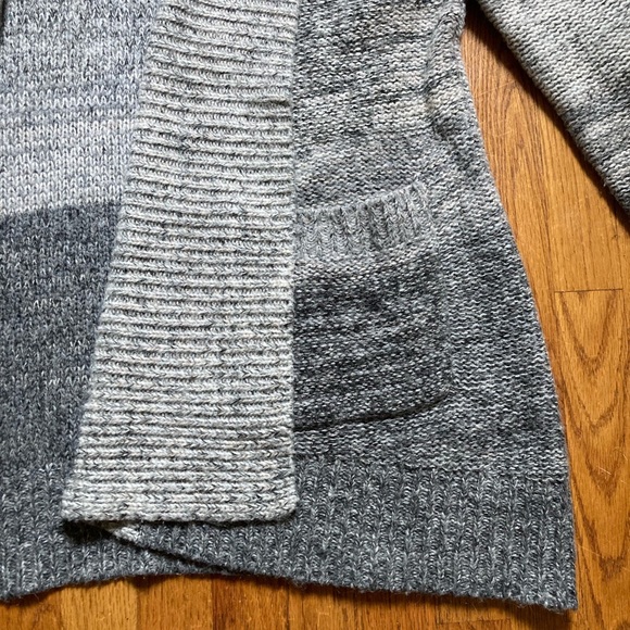 Silver jeans cozy grey open front cardigan chunky knit ombré with pockets - Picture 3 of 4